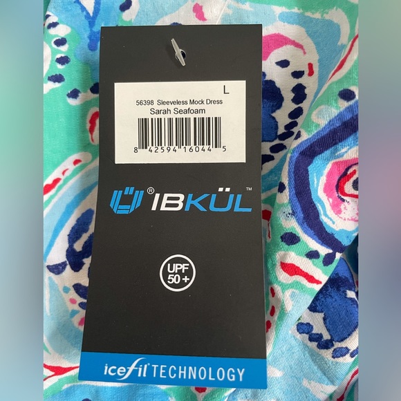 NWT IBKUL Blue & Multi-color Golf Dress - Picture 8 of 10